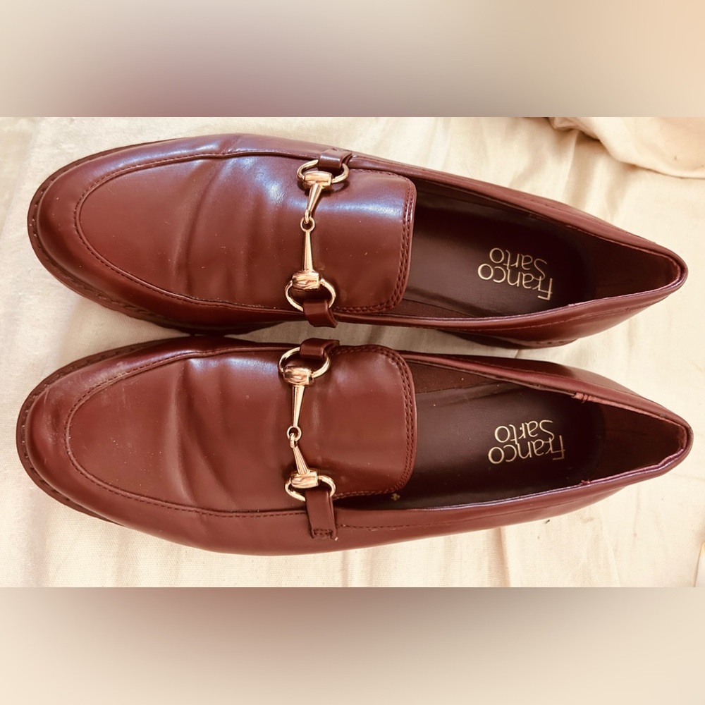 Mint Condition Burgundy Women’s Franco Sarto Loafers, Size 10